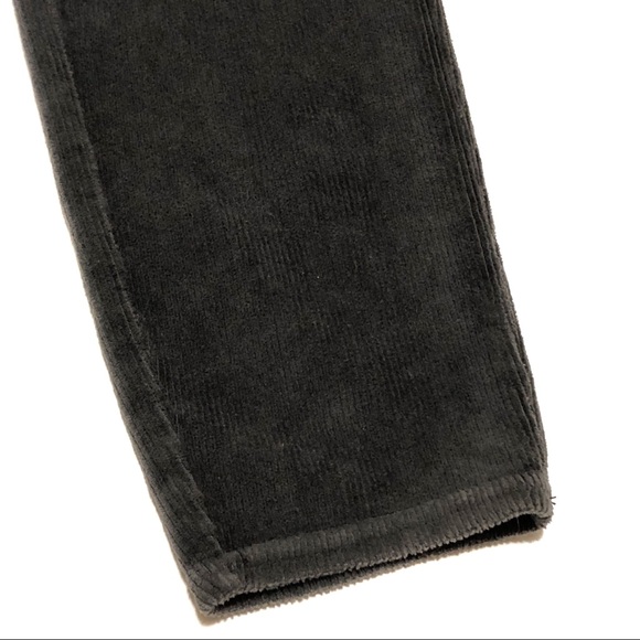 Charcoal Gray Ribbed Velvet High Waist Leggings - Picture 2 of 7